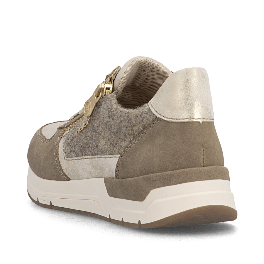 chaussures beiges à fermeture éclair pour femmes rieker 58902-64