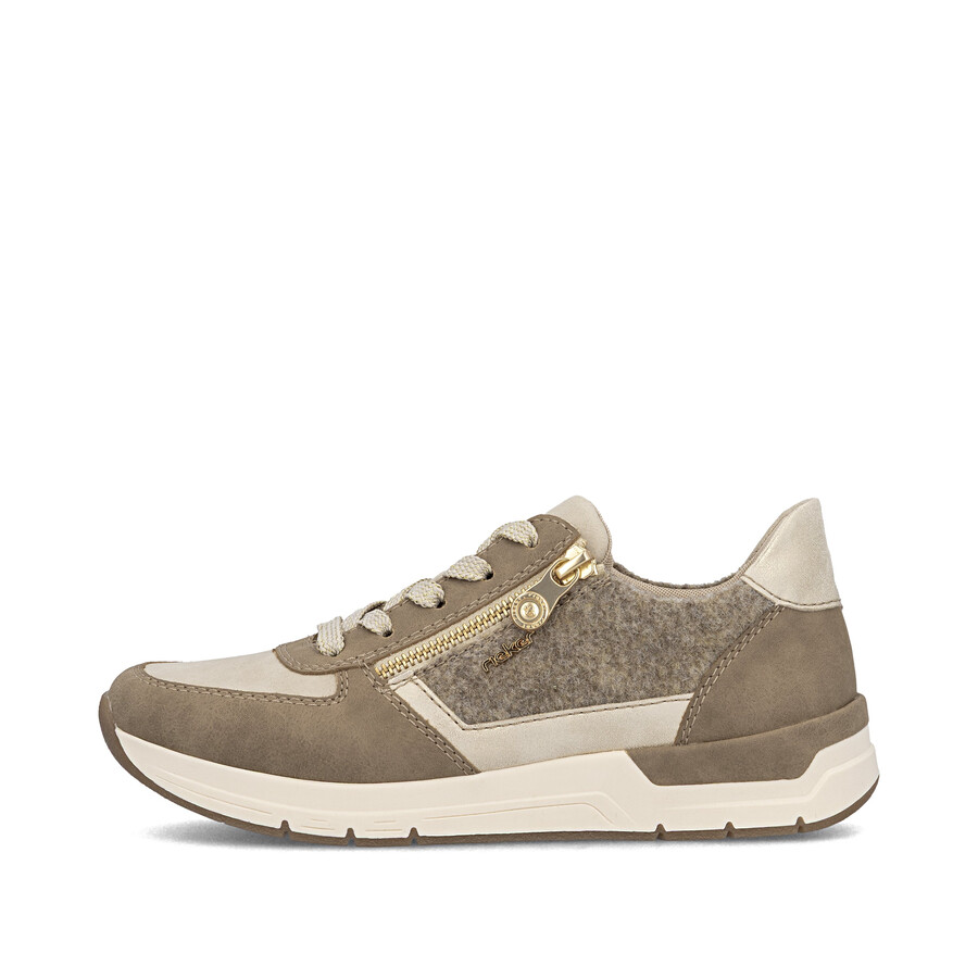 chaussures beiges à fermeture éclair pour femmes rieker 58902-64