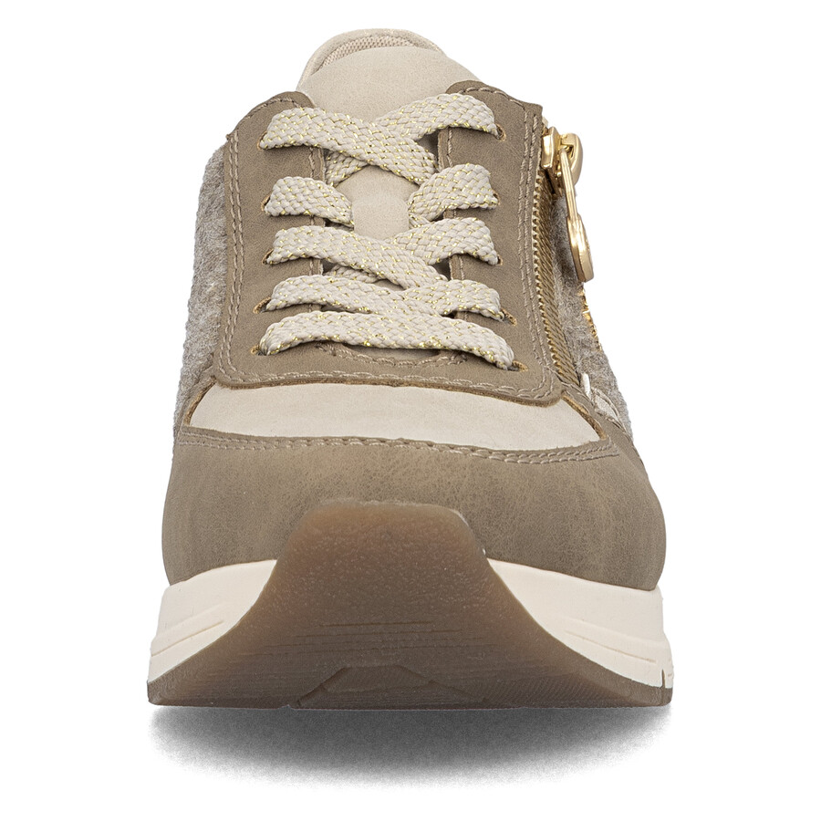 chaussures beiges à fermeture éclair pour femmes rieker 58902-64