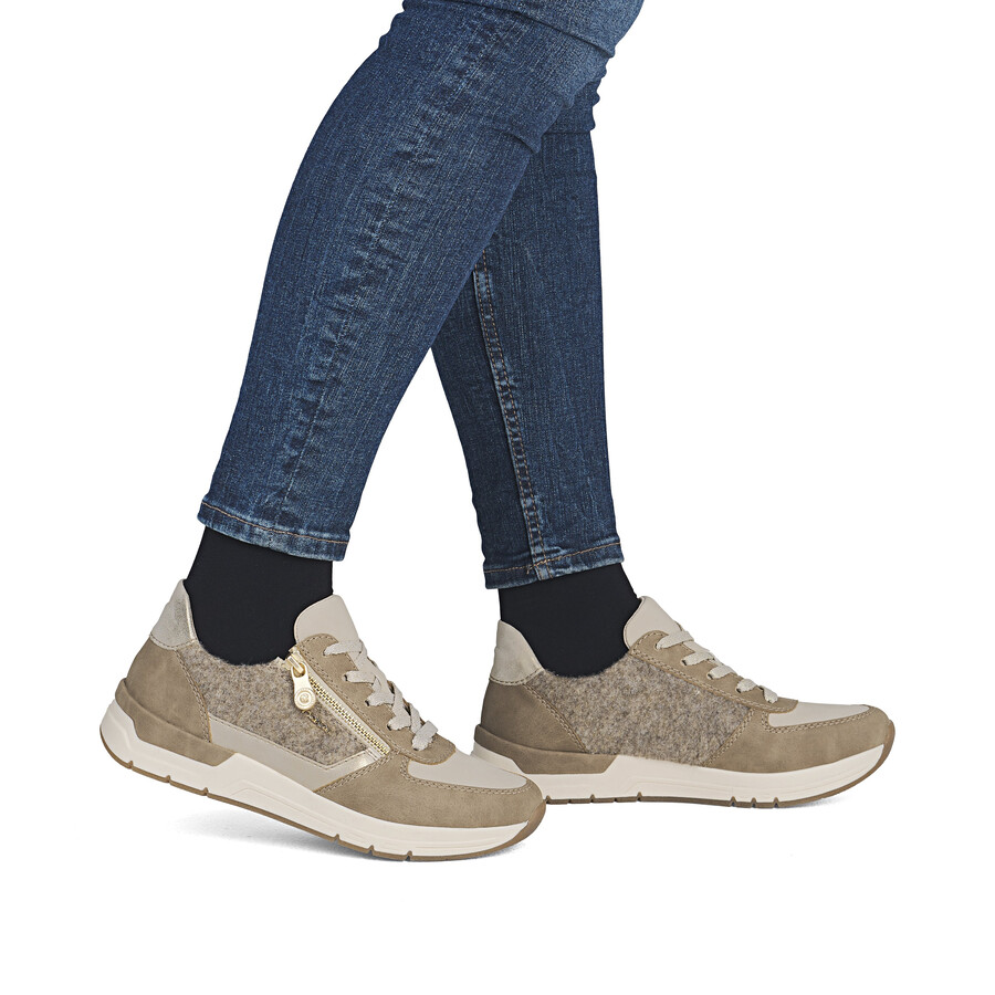 chaussures beiges à fermeture éclair pour femmes rieker 58902-64