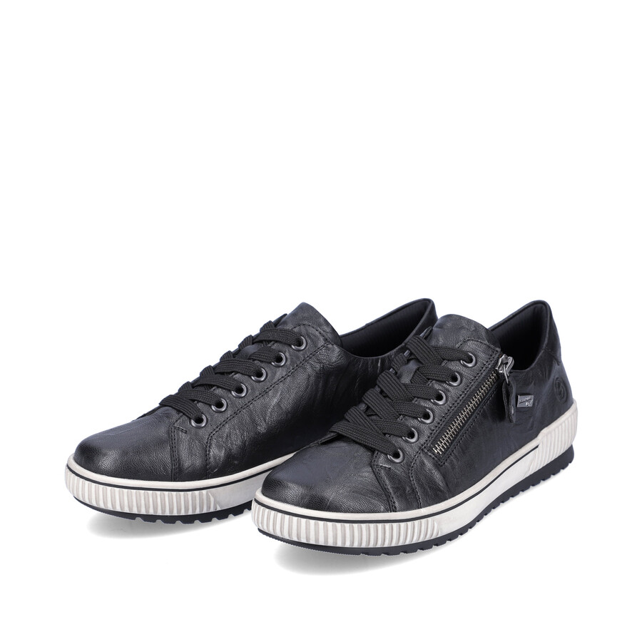 chaussures noires à fermeture éclair pour femmes remonte d0700-00