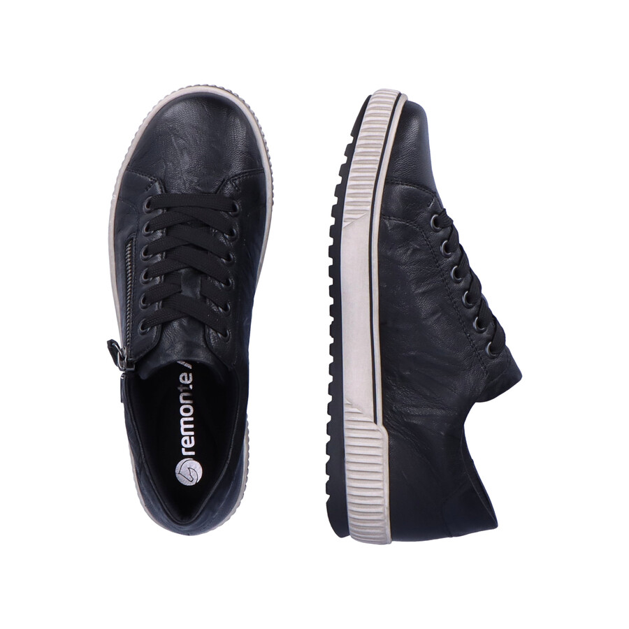 chaussures noires à fermeture éclair pour femmes remonte d0700-00