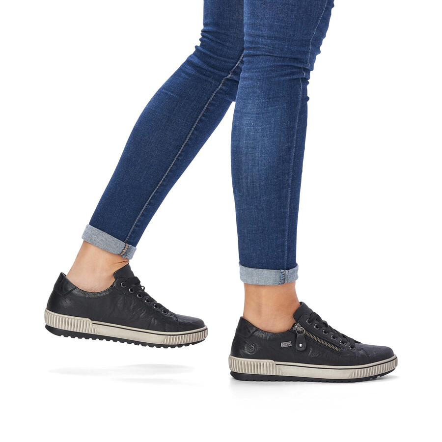 chaussures noires à fermeture éclair pour femmes remonte d0700-00