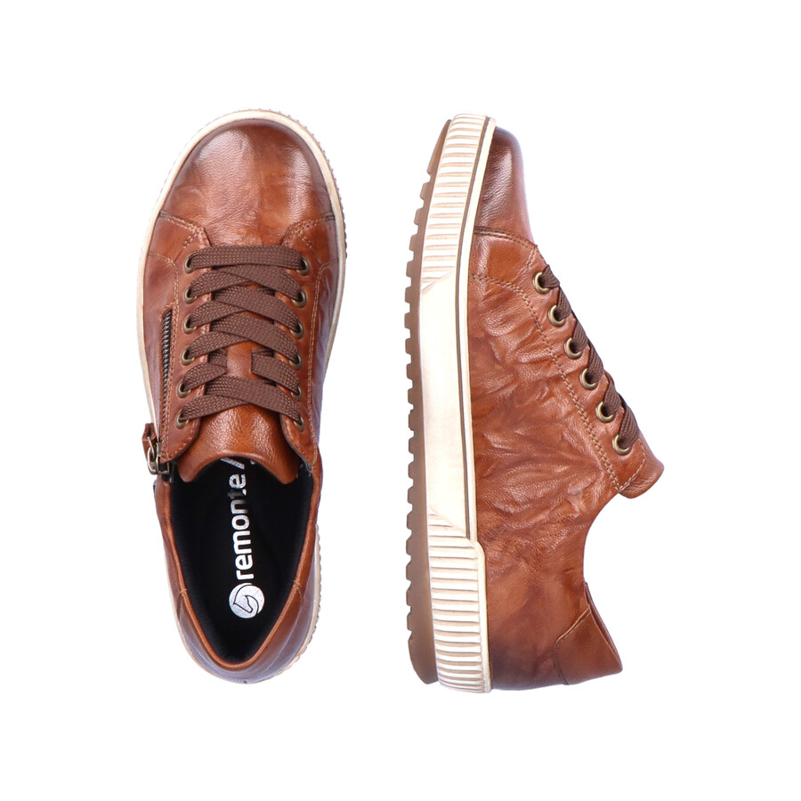 chaussures marron à fermeture éclair pour femmes remonte d0700-22