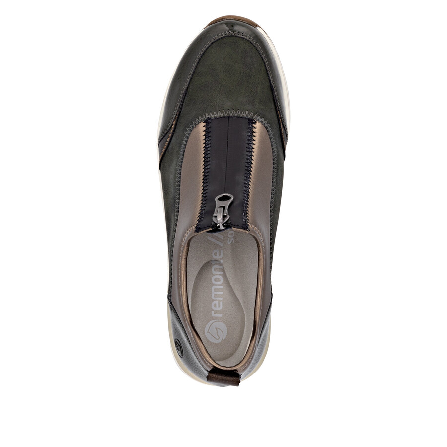 chaussures vertes à fermeture éclair pour femmes remonte d0t08-54