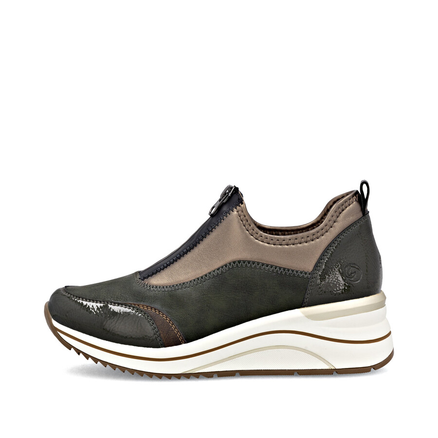 chaussures vertes à fermeture éclair pour femmes remonte d0t08-54