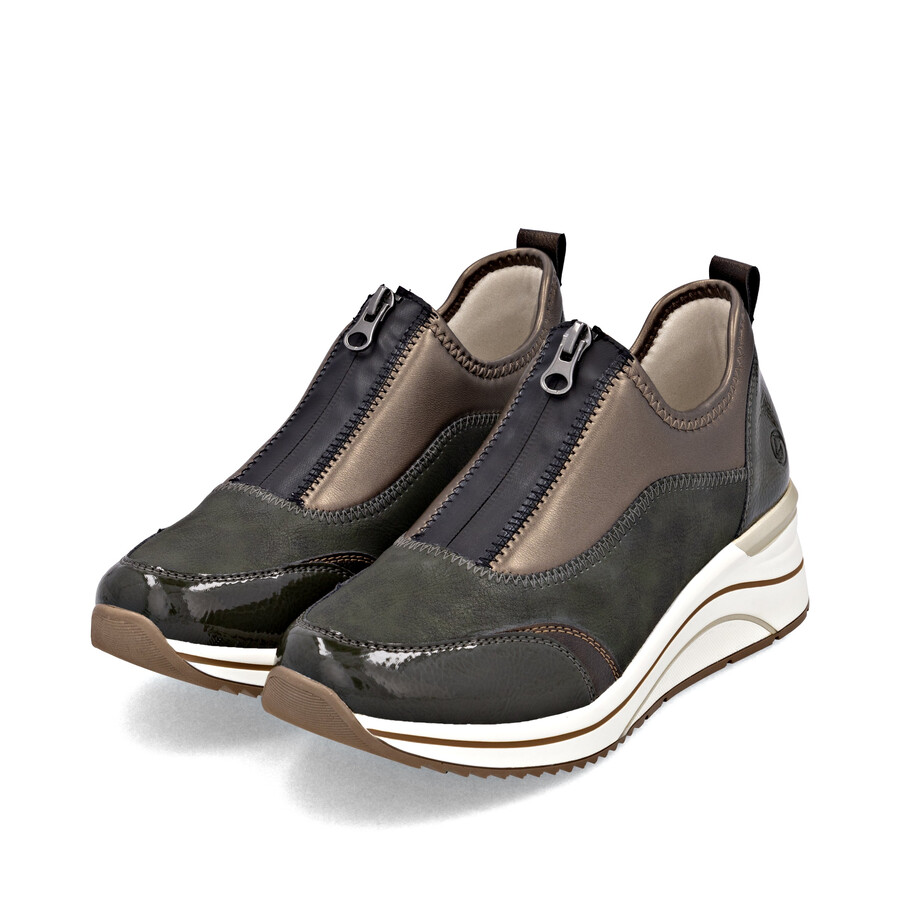 chaussures vertes à fermeture éclair pour femmes remonte d0t08-54