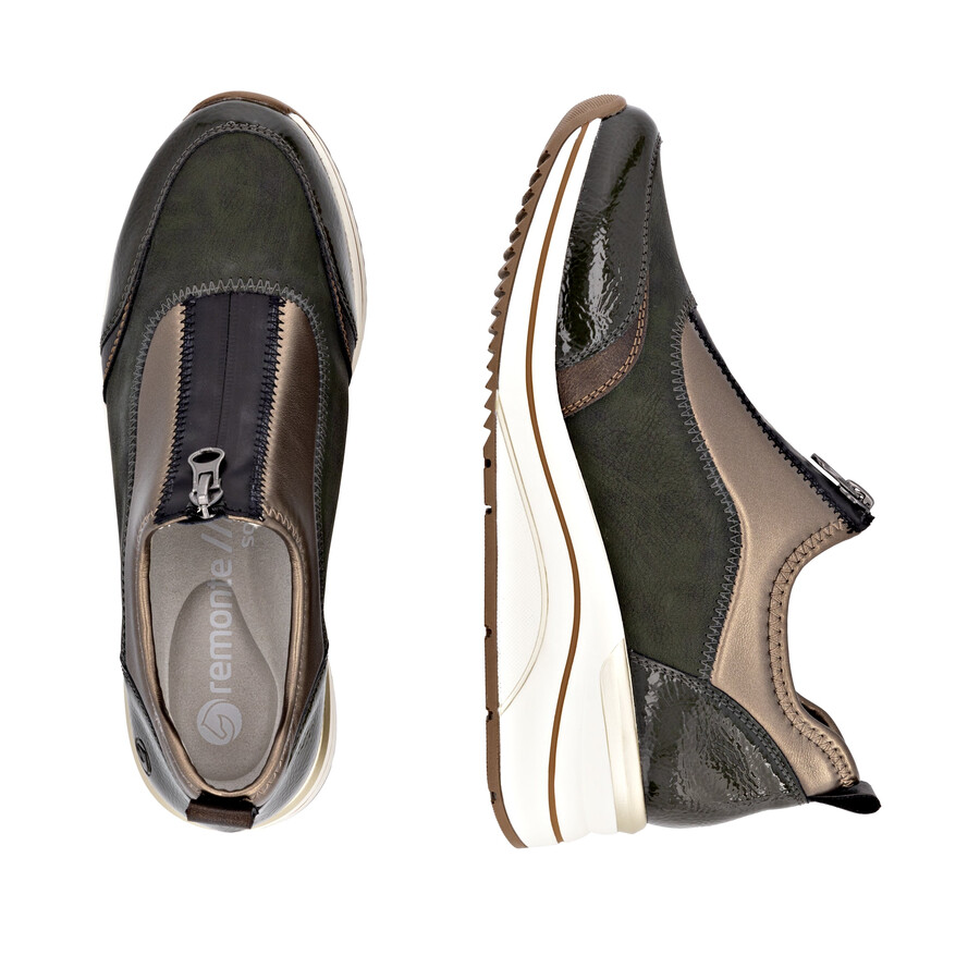 chaussures vertes à fermeture éclair pour femmes remonte d0t08-54