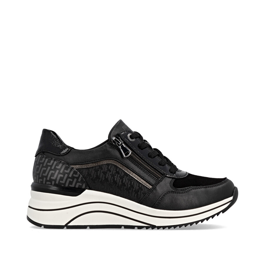 chaussures noires à fermeture éclair pour femmes remonte d0t16-03