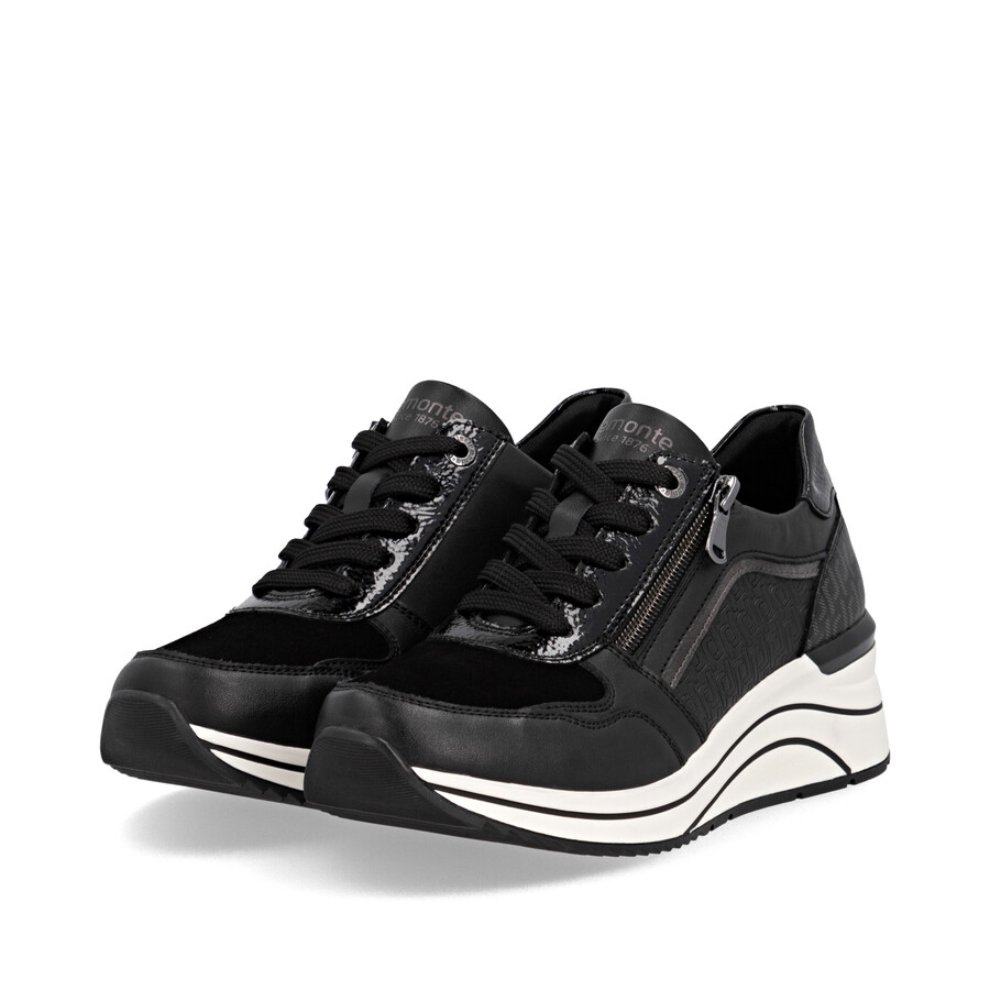 chaussures noires à fermeture éclair pour femmes remonte d0t16-03