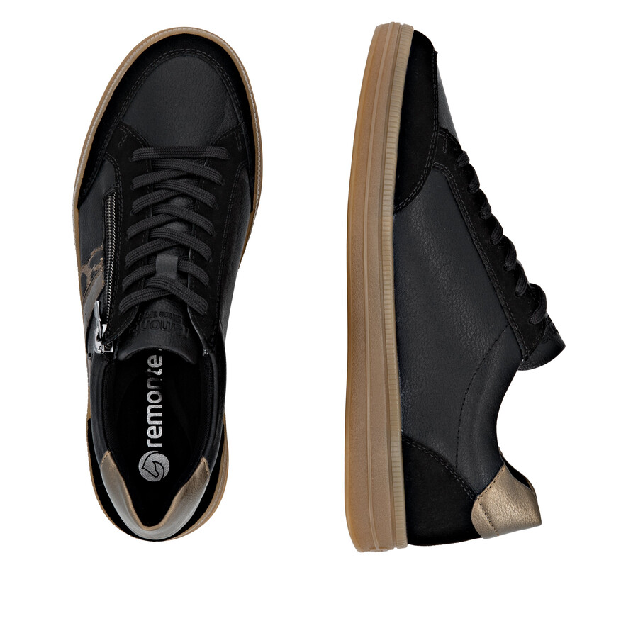 chaussures noires à fermeture éclair pour femmes remonte d2c04-03