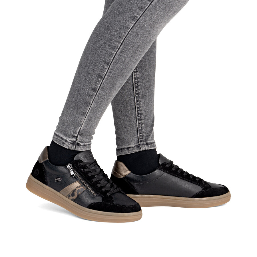 chaussures noires à fermeture éclair pour femmes remonte d2c04-03