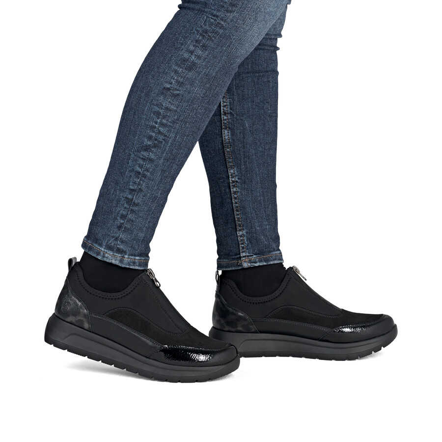 chaussures noires à fermeture éclair pour femmes remonte d2v01-04