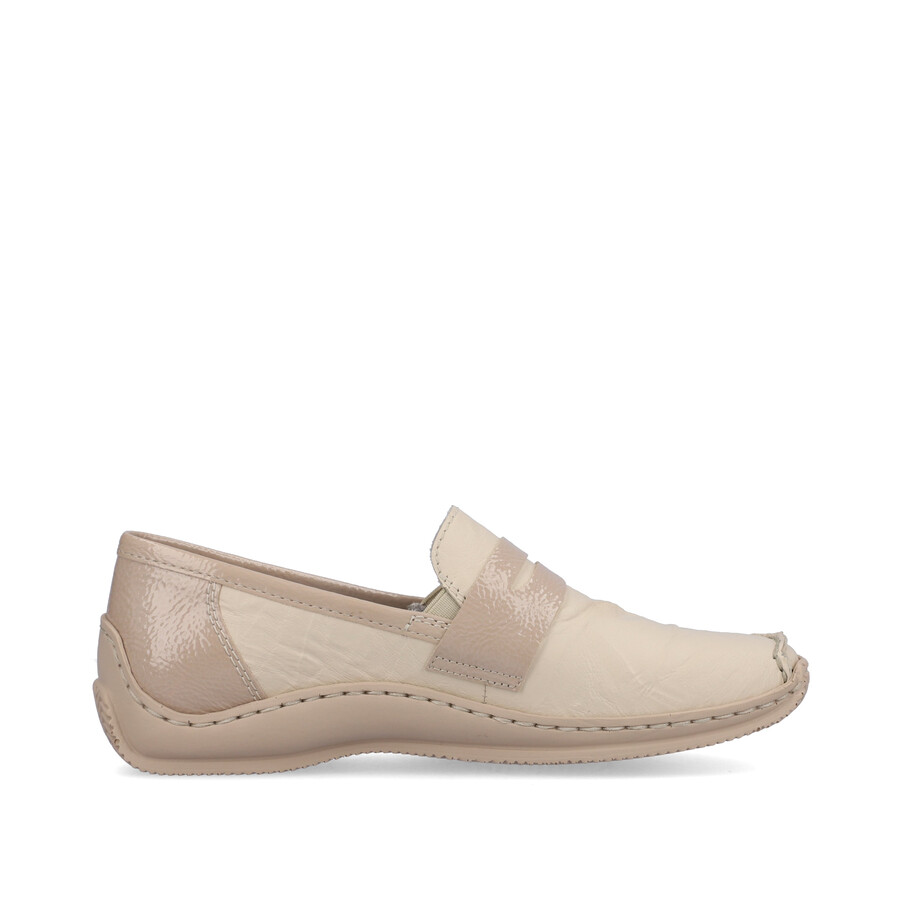 mocassins beiges pour femmes rieker l1752-60