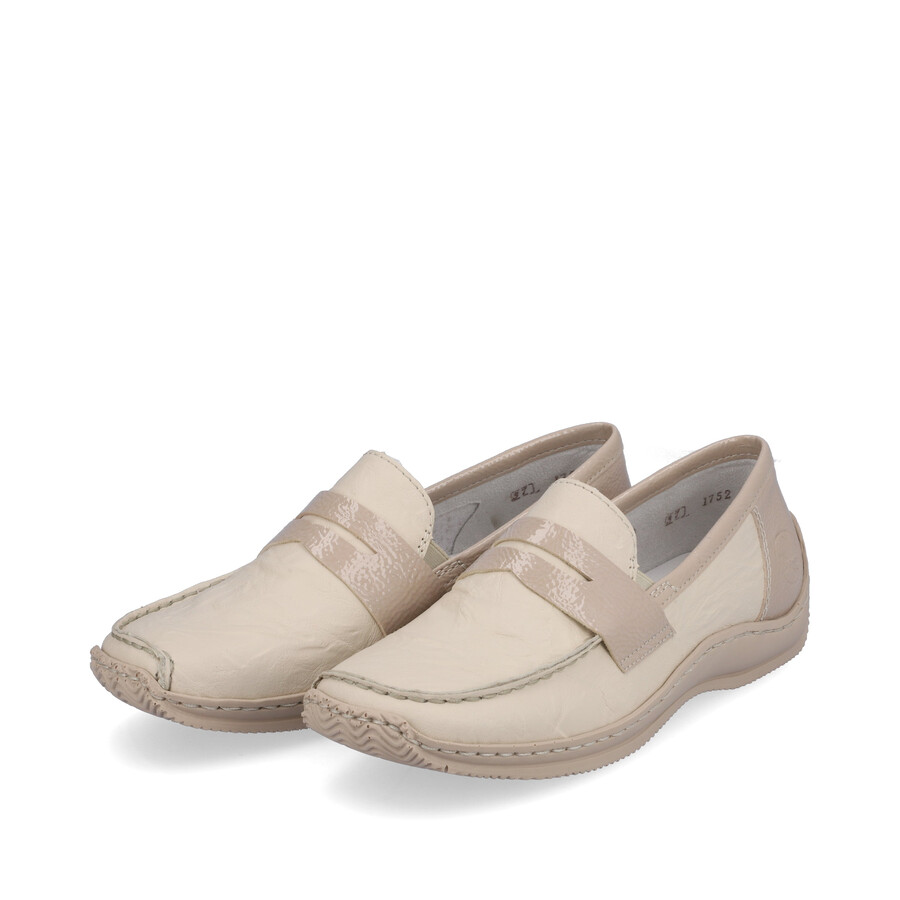 mocassins beiges pour femmes rieker l1752-60