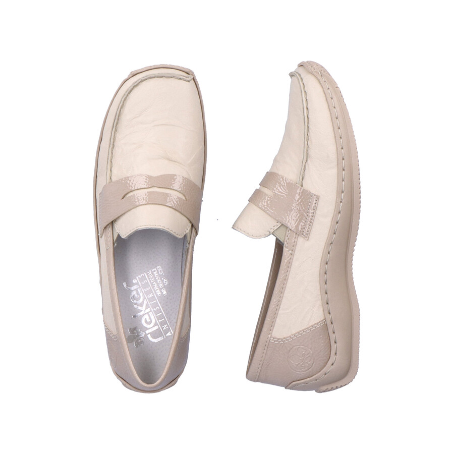 mocassins beiges pour femmes rieker l1752-60