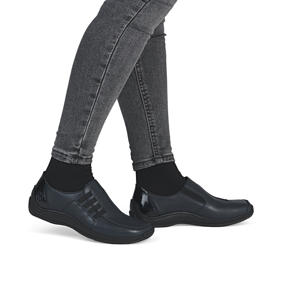 chaussures élastiques bleues pour femmes rieker l1777-14