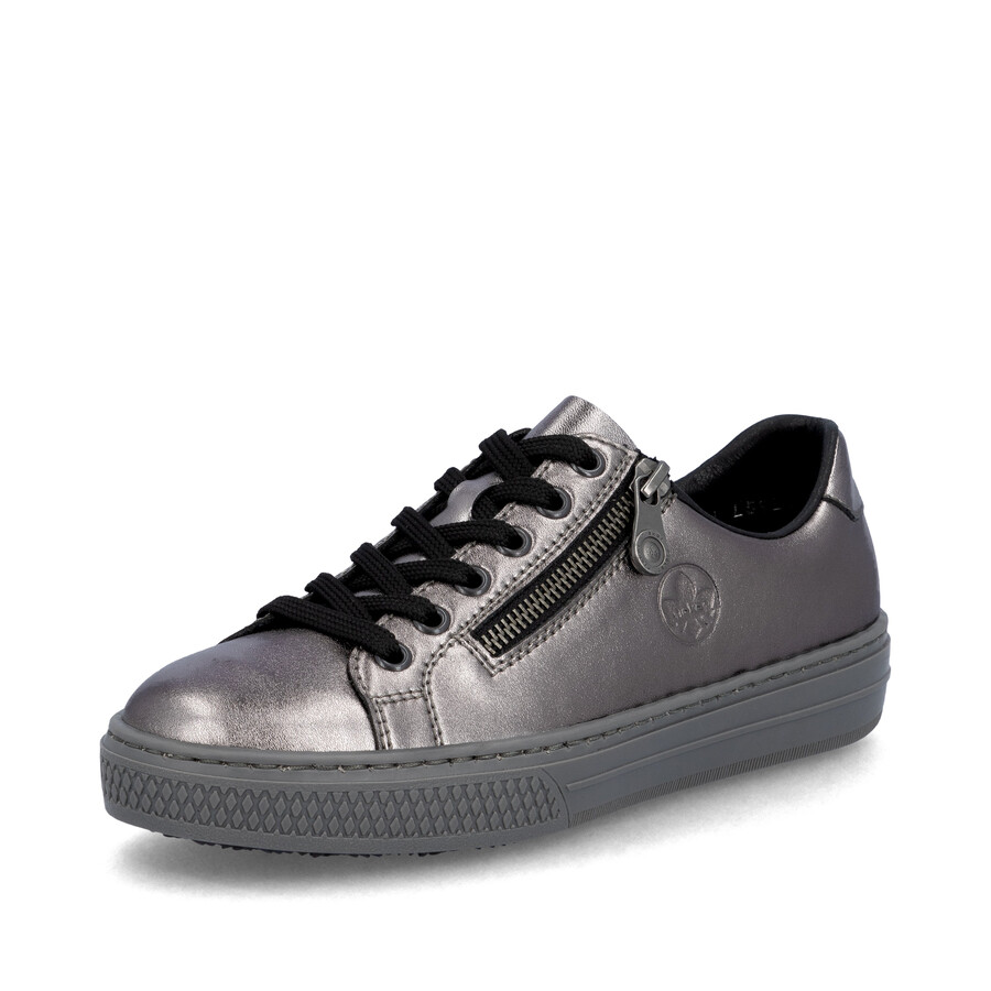 chaussures à fermeture éclair argentplatine pour femmes rieker l59l1-90