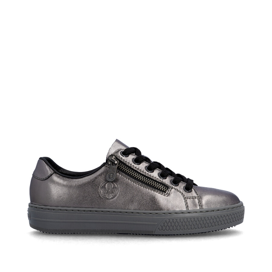 chaussures à fermeture éclair argentplatine pour femmes rieker l59l1-90