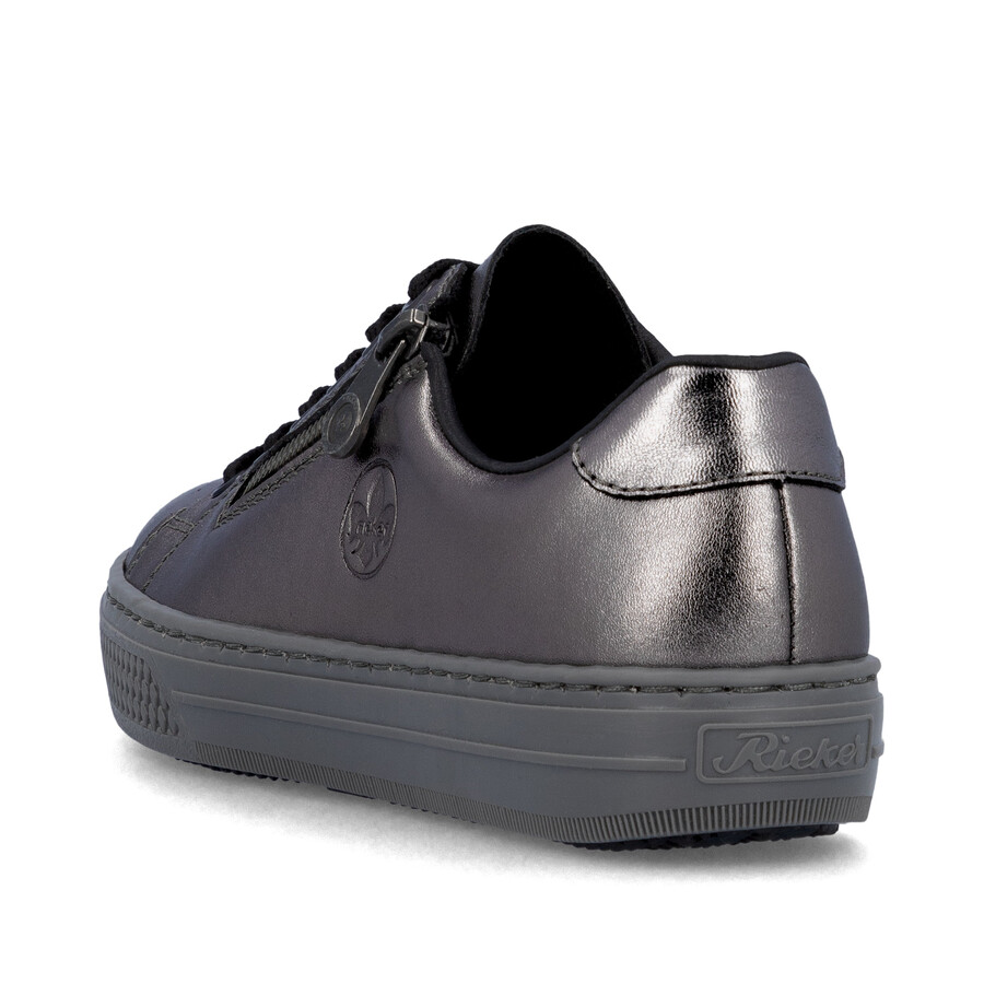 chaussures à fermeture éclair argentplatine pour femmes rieker l59l1-90