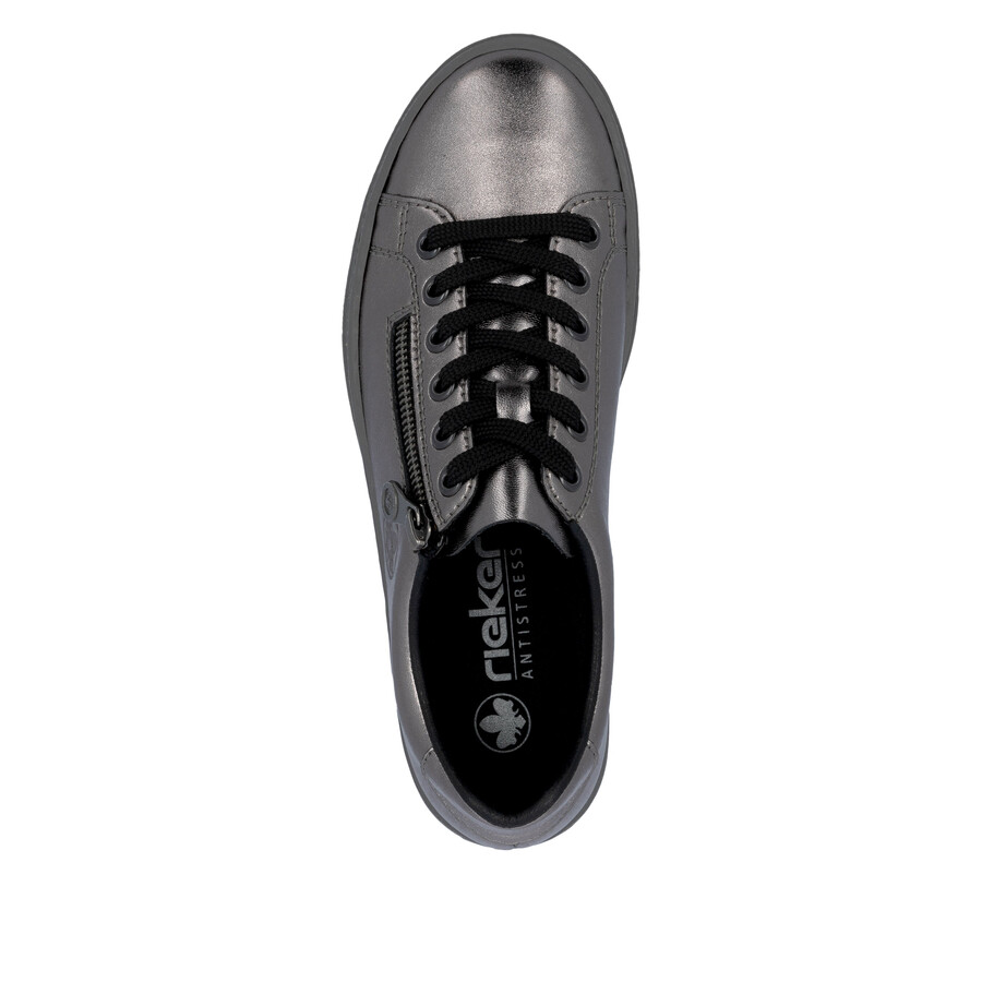 chaussures à fermeture éclair argentplatine pour femmes rieker l59l1-90