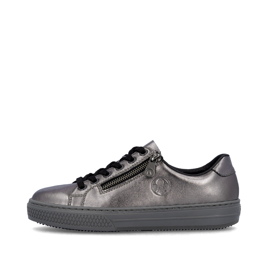 chaussures à fermeture éclair argentplatine pour femmes rieker l59l1-90