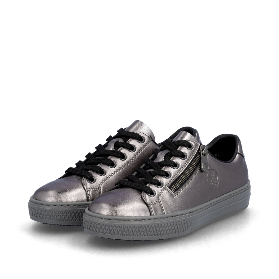 chaussures à fermeture éclair argentplatine pour femmes rieker l59l1-90