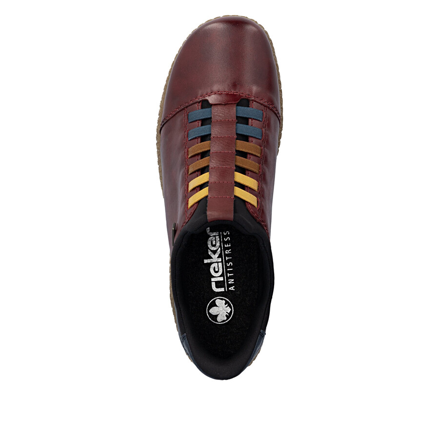 chaussures élastiques rouges pour femmes rieker l7562-35