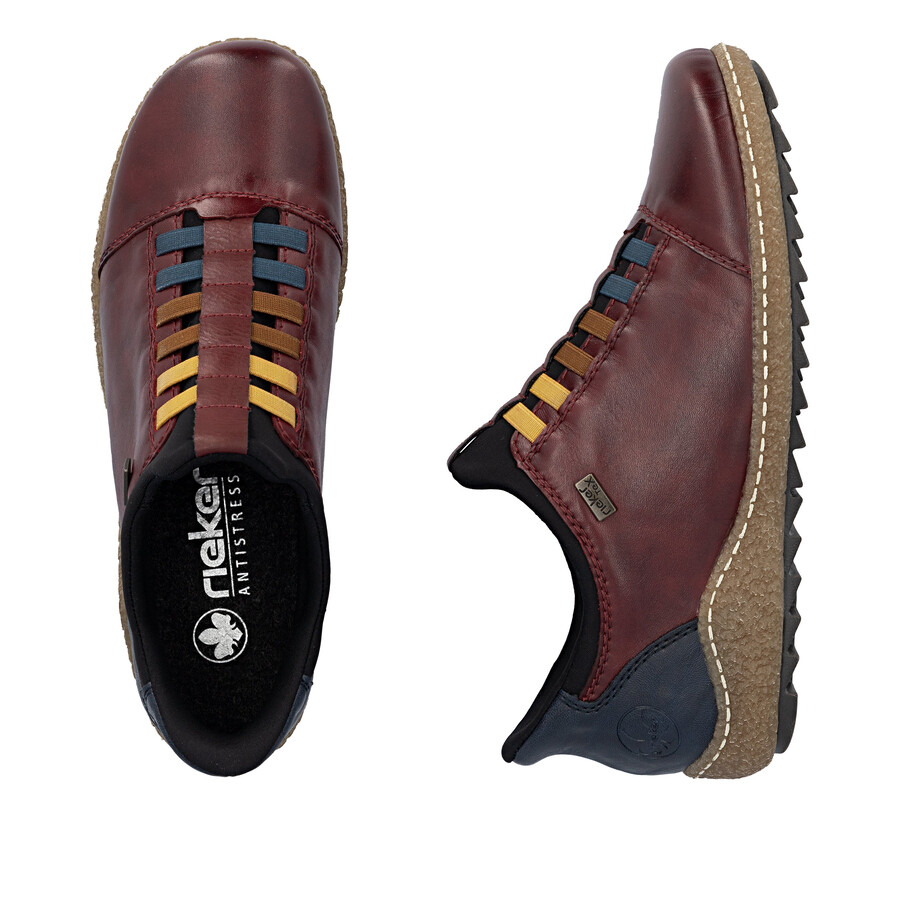 chaussures élastiques rouges pour femmes rieker l7562-35