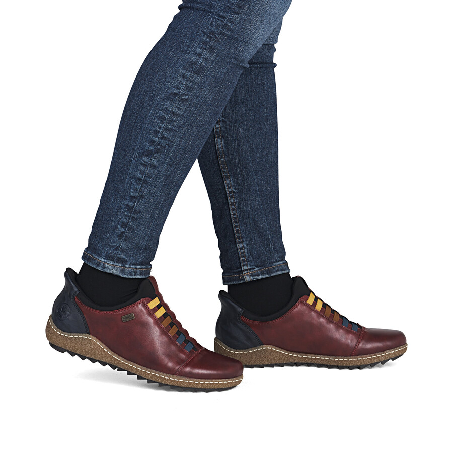 chaussures élastiques rouges pour femmes rieker l7562-35