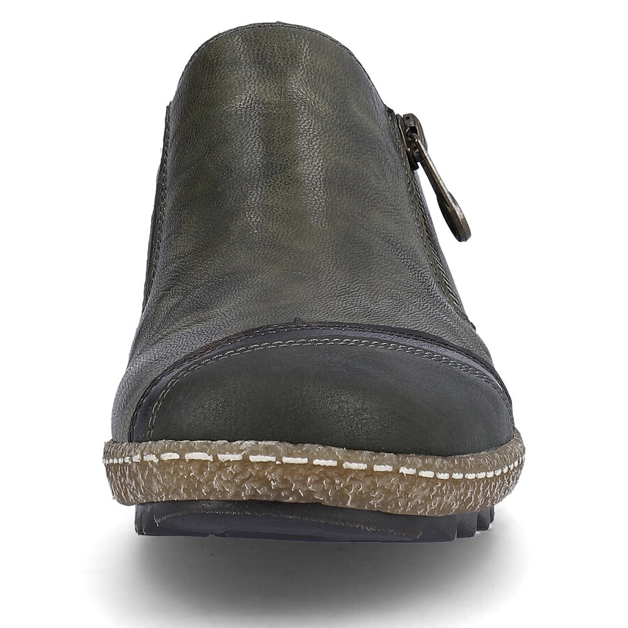 chaussures vertes à fermeture éclair pour femmes rieker l7571-54