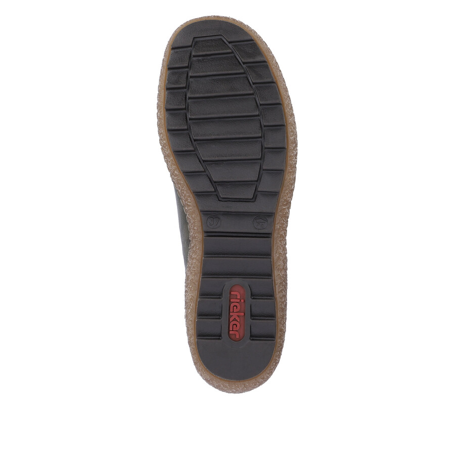 chaussures vertes à fermeture éclair pour femmes rieker l7571-54