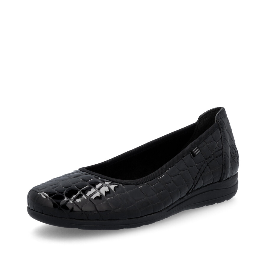 chaussures noires à enfiler pour femmes rieker l9350-01