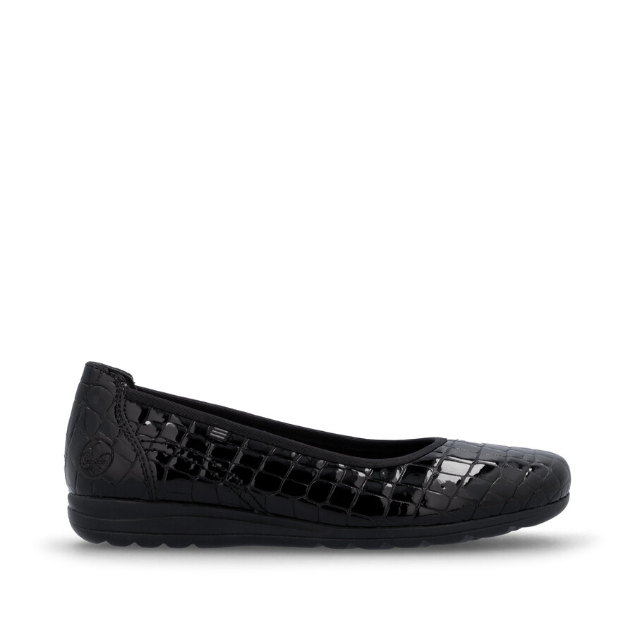 chaussures noires à enfiler pour femmes rieker l9350-01