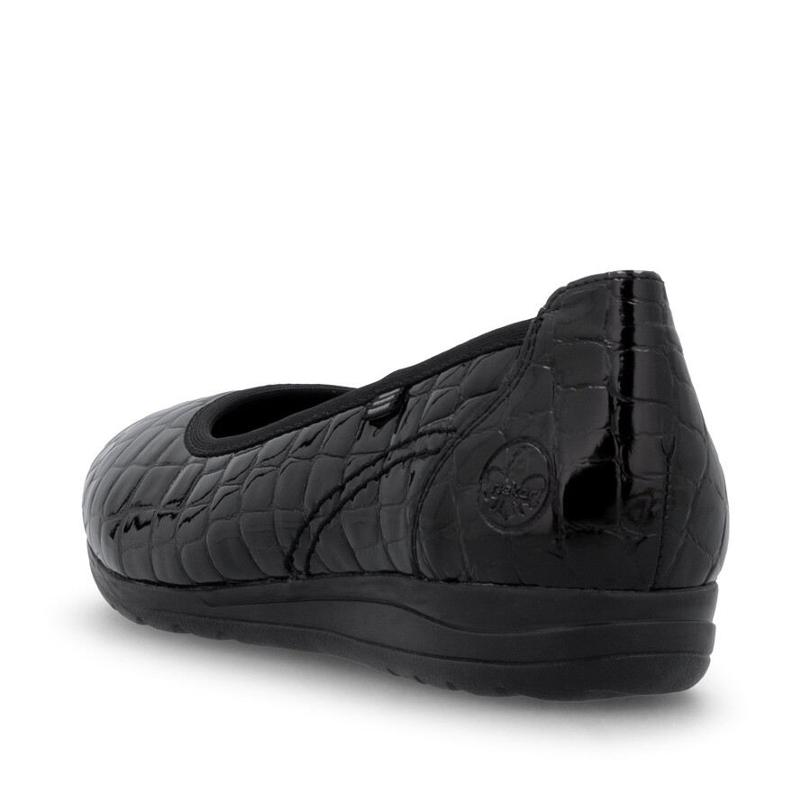 chaussures noires à enfiler pour femmes rieker l9350-01