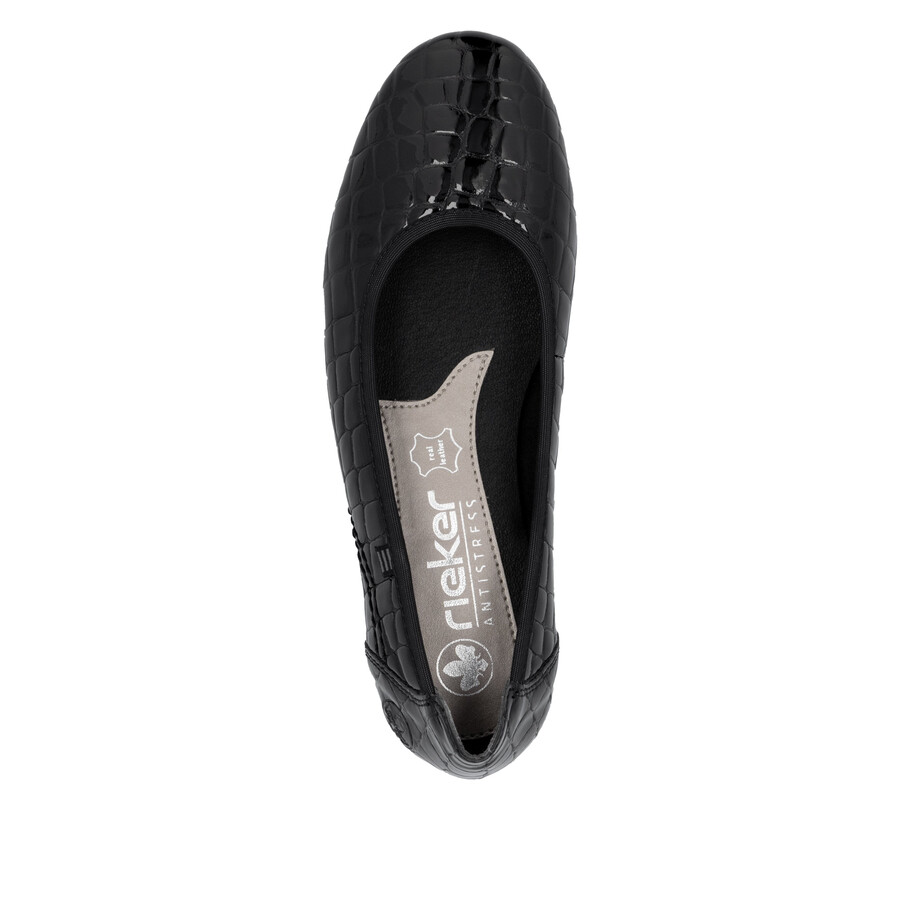chaussures noires à enfiler pour femmes rieker l9350-01