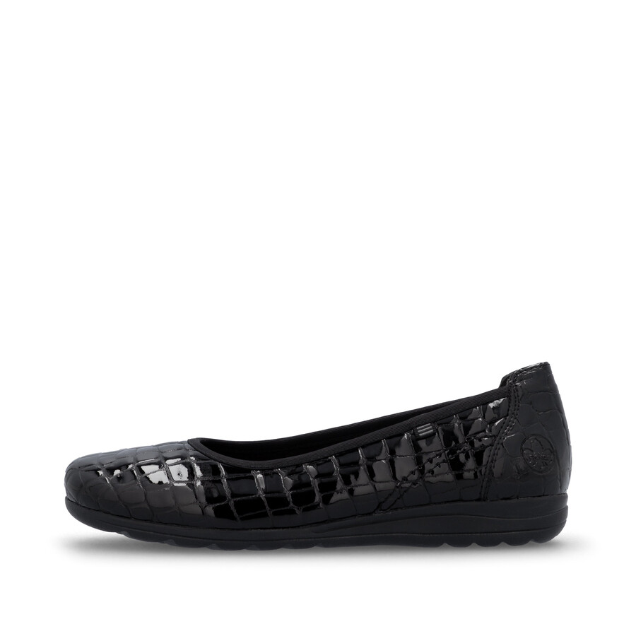 chaussures noires à enfiler pour femmes rieker l9350-01