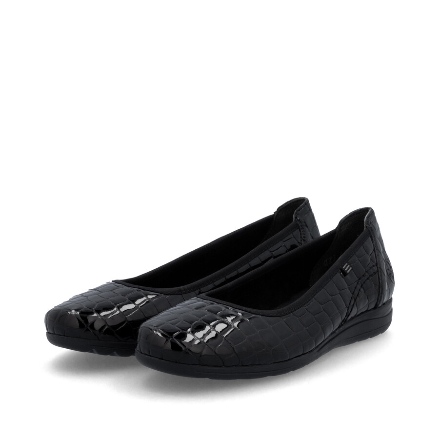 chaussures noires à enfiler pour femmes rieker l9350-01