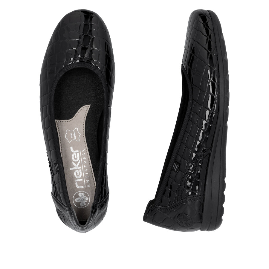 chaussures noires à enfiler pour femmes rieker l9350-01