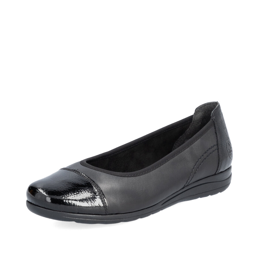 chaussures noires à enfiler pour femmes rieker l9351-00