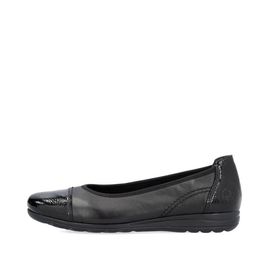 chaussures noires à enfiler pour femmes rieker l9351-00