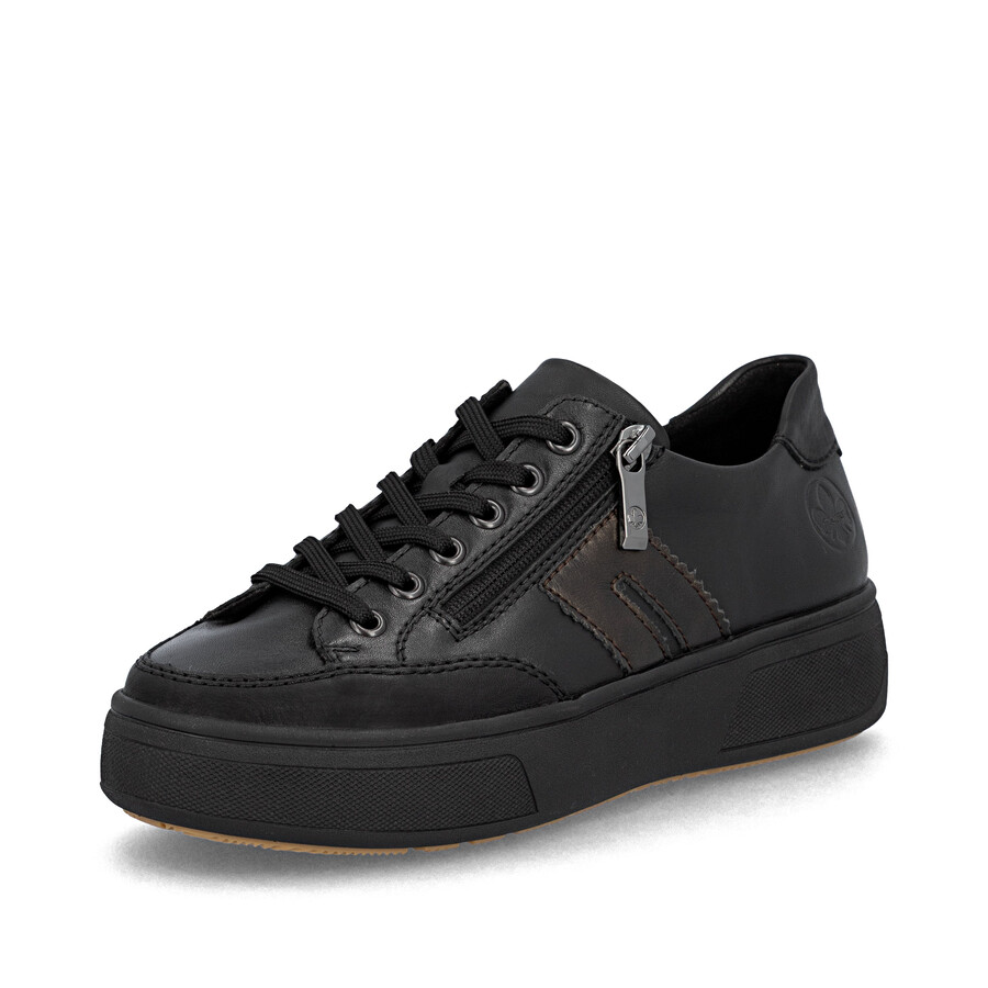 chaussures noires à fermeture éclair pour femmes rieker m7711-00