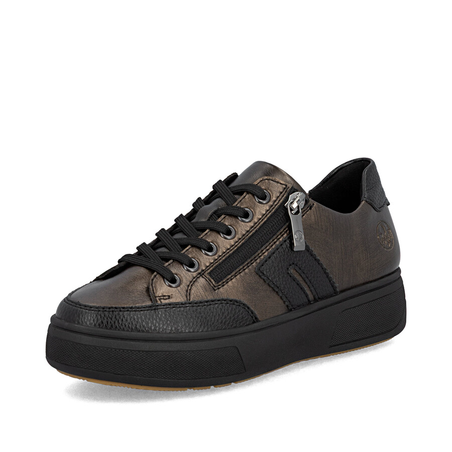 chaussures marron à fermeture éclair pour femmes rieker m7711-25