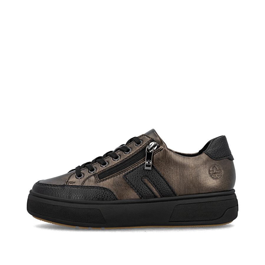 chaussures marron à fermeture éclair pour femmes rieker m7711-25