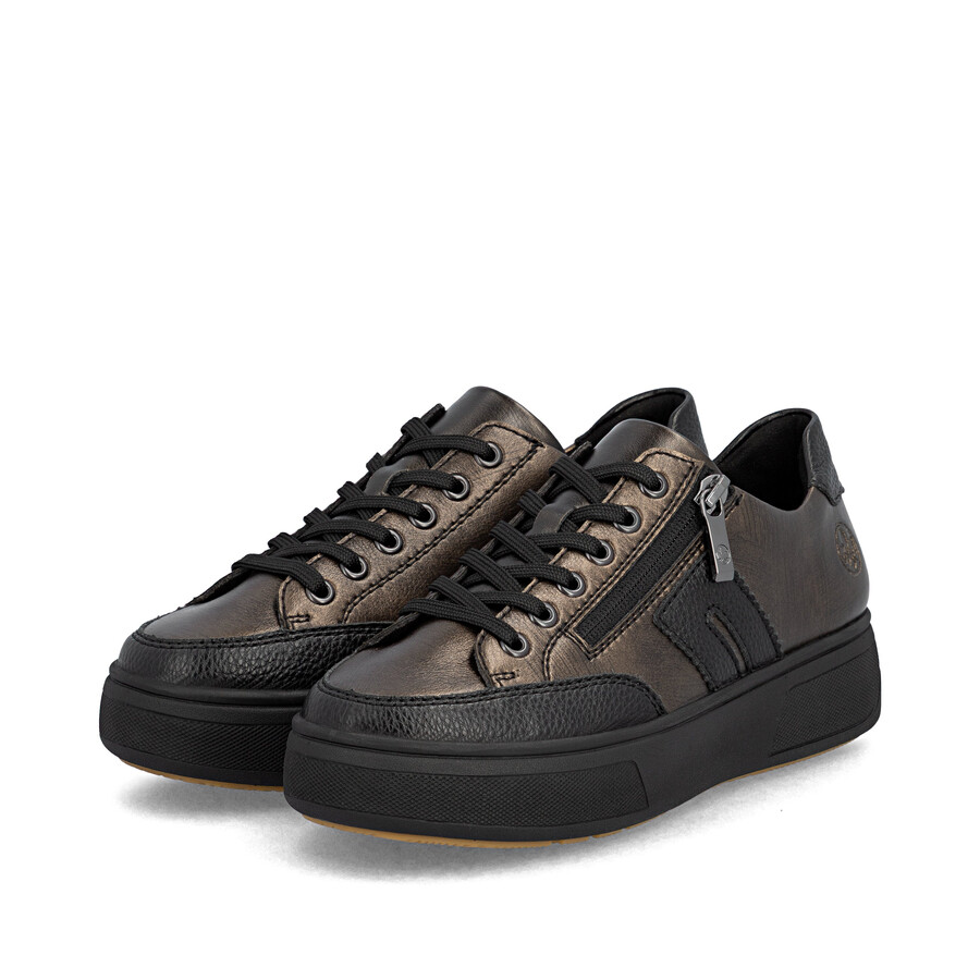 chaussures marron à fermeture éclair pour femmes rieker m7711-25