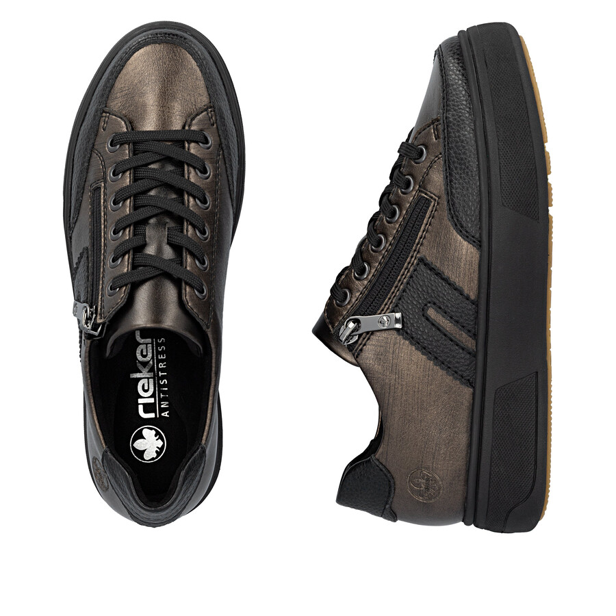chaussures marron à fermeture éclair pour femmes rieker m7711-25