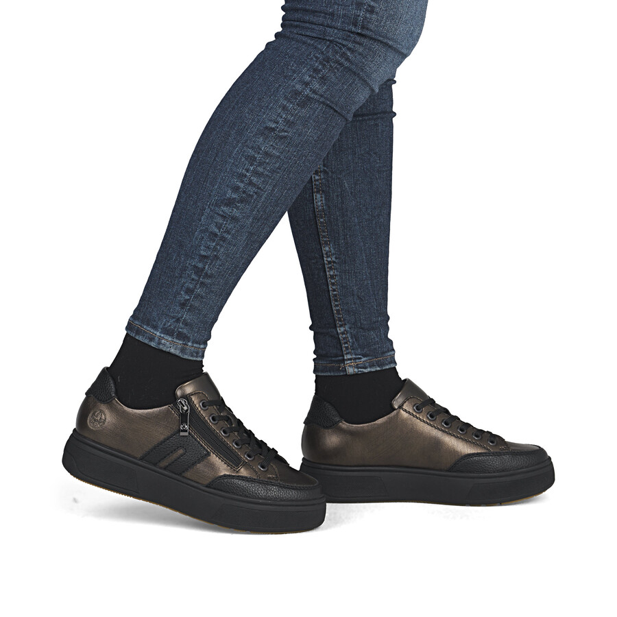 chaussures marron à fermeture éclair pour femmes rieker m7711-25