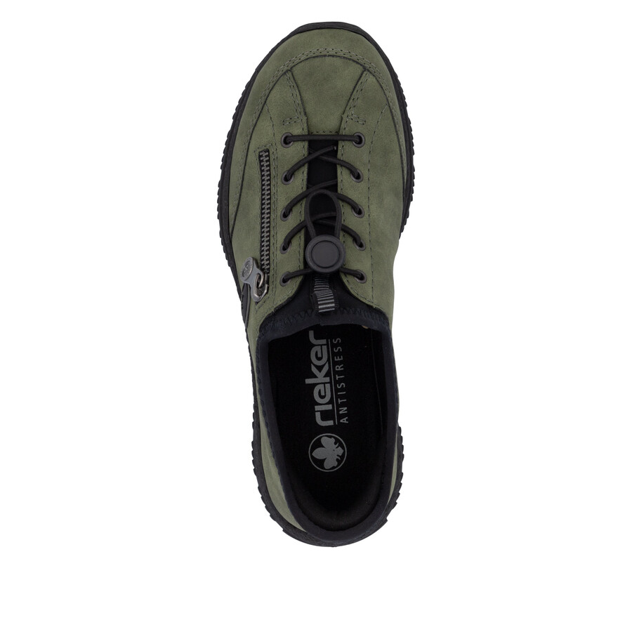 chaussures élastiques vertes pour femmes rieker n3267-54