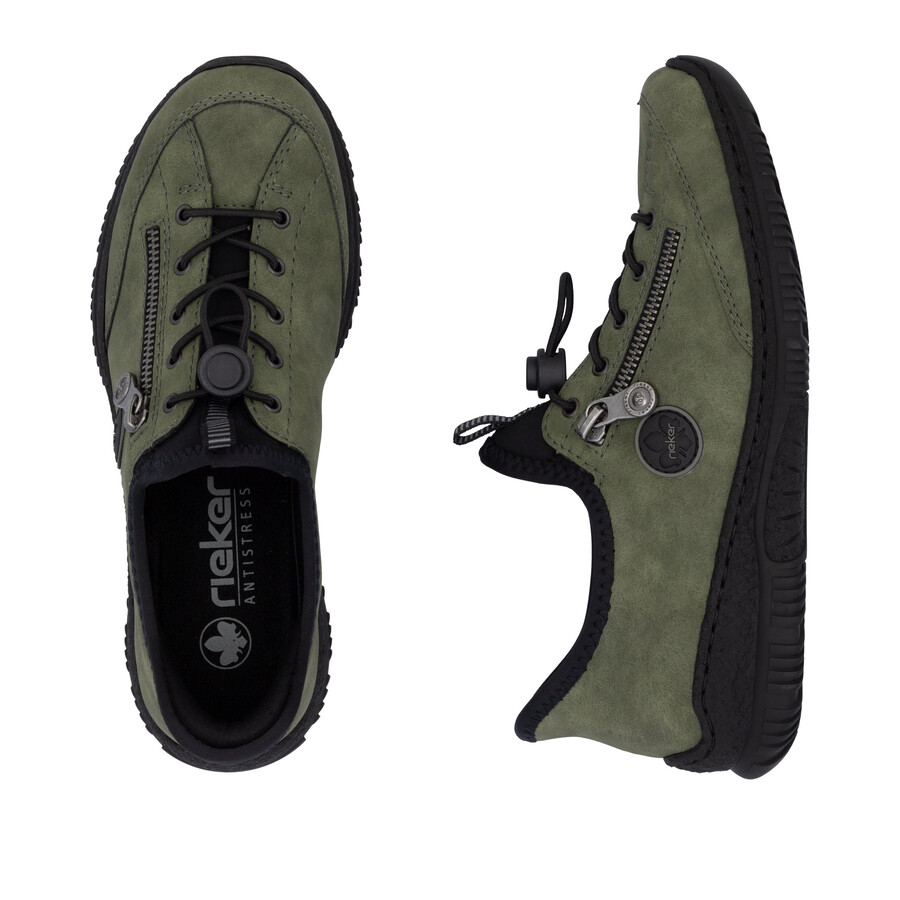 chaussures élastiques vertes pour femmes rieker n3267-54