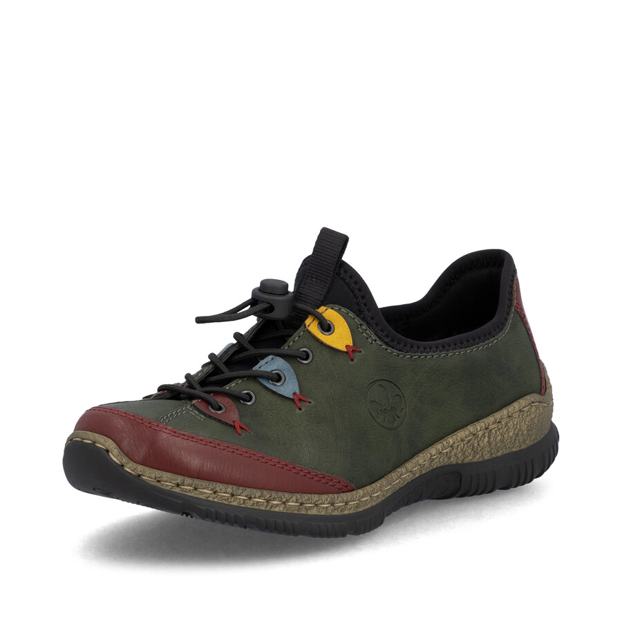 chaussures élastiques vertes pour femmes rieker n3271-54